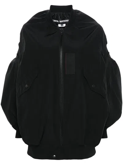 Shop Junya Watanabe Nylon Hooded Jacket In Black