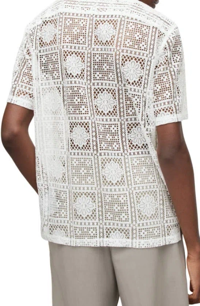 Shop Allsaints Llonga Relaxed Fit Lace Camp Shirt In Cala White