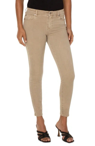 Shop Liverpool Los Angeles Piper Hugger Ankle Skinny Jeans In Biscuit Tan