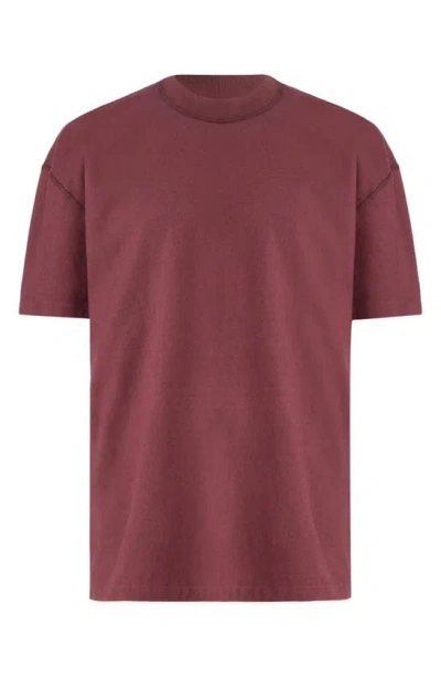 Shop Allsaints Isac Cotton T-shirt In Mars Red
