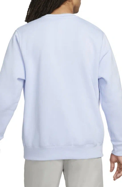 Shop Nike Club Crewneck Sweatshirt In Light Marine/ White
