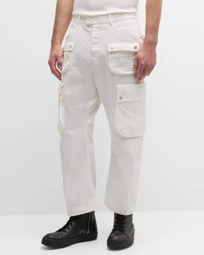 Shop Dsquared2 Men's Multi-pocket Cargo Pants In White