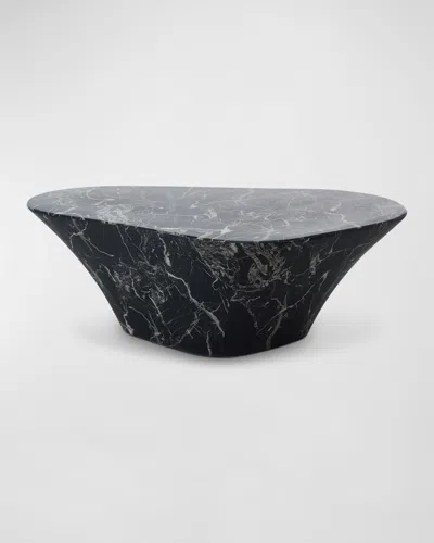 Shop Polspotten Oval Marble Look Coffee Table In Black