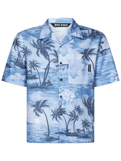 Shop Palm Angels Shirt In Blu