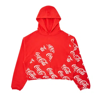 Pre-owned Erl Coca Cola Swirl Hoodie 'red'