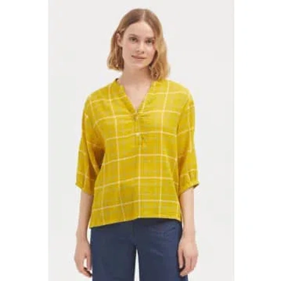 Shop Nice Things Checked Yellow Blouse