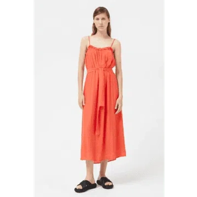 Shop Compañía Fantástica Long Orange Strap Dress