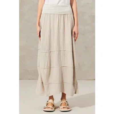 Shop Transit Long Skirt In Silk And Nylon In Grey