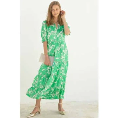 Shop Aspiga Cordelia Dress Lined In Floral Green