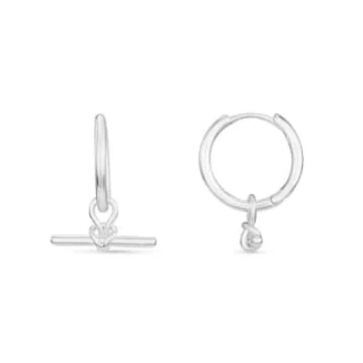 Shop Orelia Dainty T-bar Knot Hoop Earrings