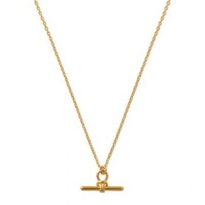 Shop Orelia Dainty T-bar Knot Necklace In Gold