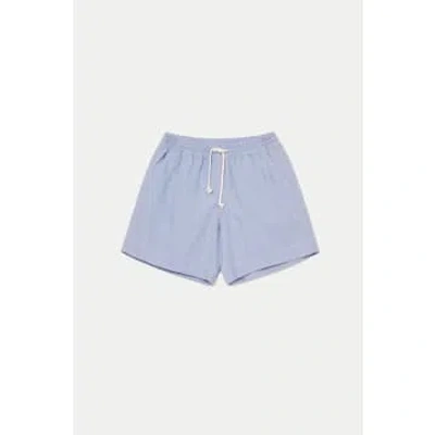 Shop La Paz Heather Canvas Pestana Relaxed Shorts In Blue
