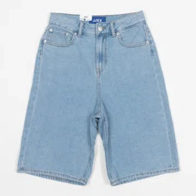 Shop Jjxx Womens Baggy Long Denim Shorts In Blue