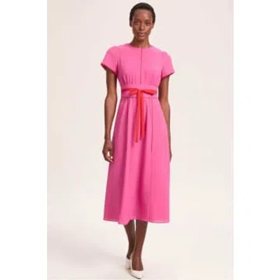 Shop Cefinn Rosie Dress In Hot Pink Crimson