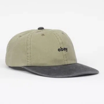 Shop Obey 2 Tone Lowercase 6 Panel Cap In Green