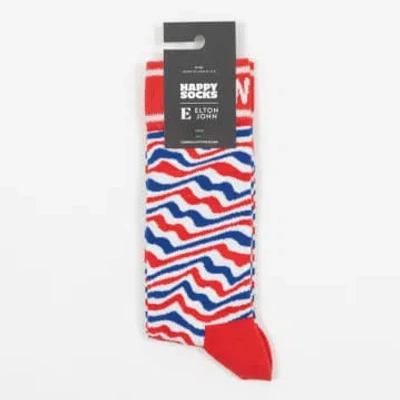 Shop Happy Socks Elton John Striped Socks In Red