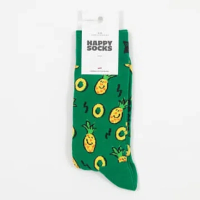 Shop Happy Socks Pineapple Socks In Green