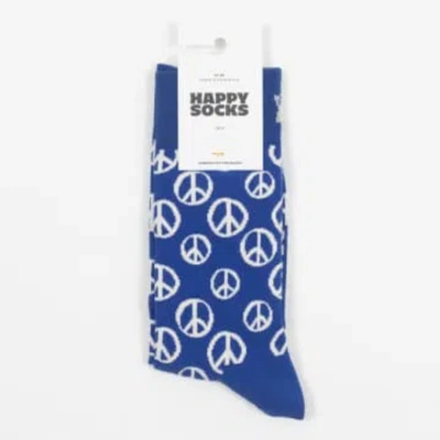 Shop Happy Socks Peace Socks In Blue