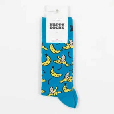 Shop Happy Socks Banana Socks In Blue