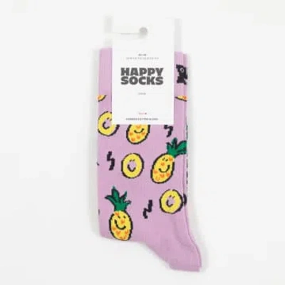Shop Happy Socks Pineapple Socks In Light Purple