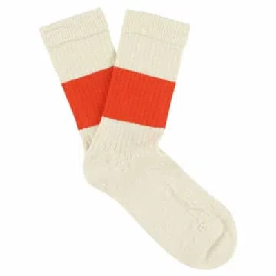 Shop Escuyer Ecru Orange Melange Band Socks