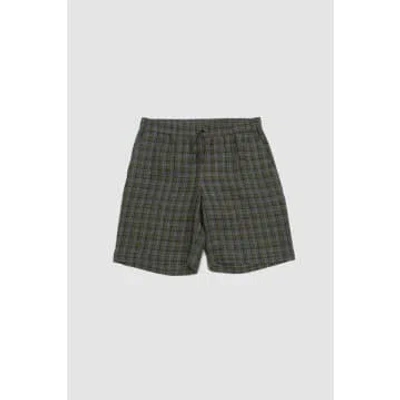 Shop De Bonne Facture Easy Shorts Green/grey Checks