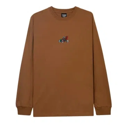 Shop Tired Skateboards Semi Tired Ls T-shirt In Brown
