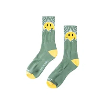 Shop Market Smiley Sunrise Socks In Green