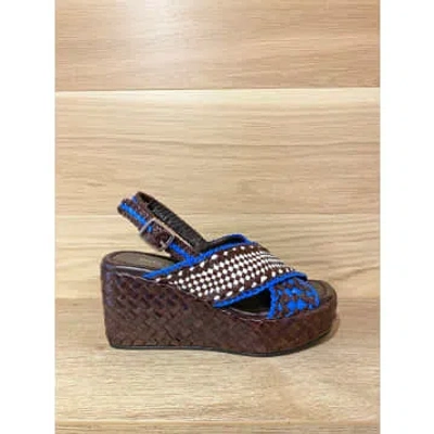 Shop Pons Quintana Ankara Sandals Blue & Brown