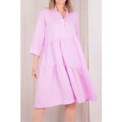 Shop Rosso35 Pink Tiered Shirt Dress