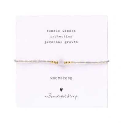 Shop A Beautiful Story Iris Card Moonstone Gold Coloured Bracelet