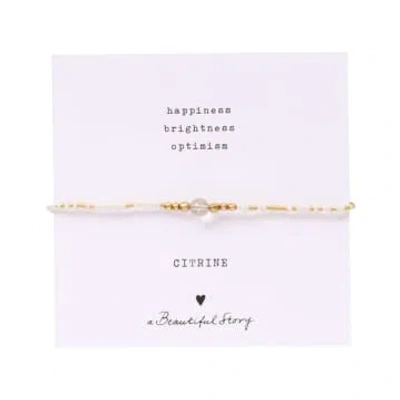 Shop A Beautiful Story Iris Card Citrine Gold Coloured Bracelet