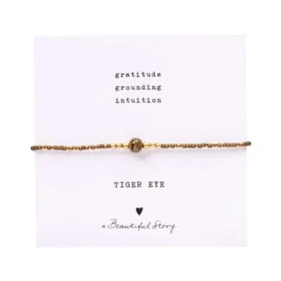 Shop A Beautiful Story Iris Card Tiger Eye Gold Colored Bracelet