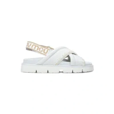 Shop Mou Bio Criss Cross Sandal In White