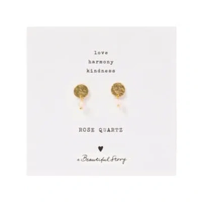 Shop A Beautiful Story Mini Coin Rose Quartz Gold Or Silver Earrings