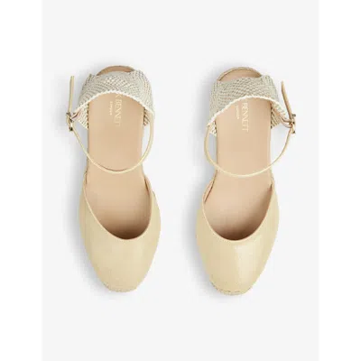 Lk Bennett Womens Gol-gold Marissa Wedge-heel Leather Espadrilles In Gol-gold