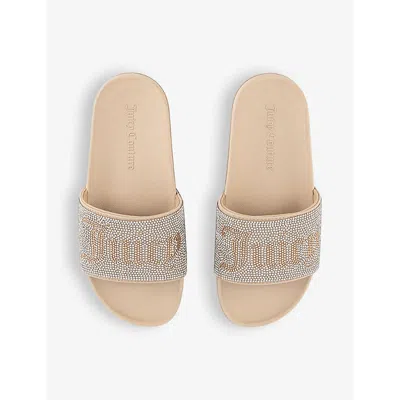 Shop Juicy Couture Womens Brazilian Sand Donna Diamante-embellished Rubber Sliders