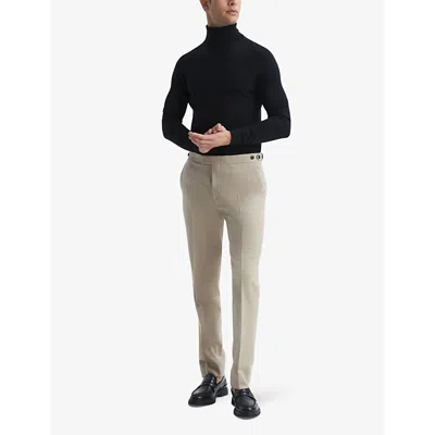 Shop Reiss Men's Black Caine Slim-fit Wool Jumper