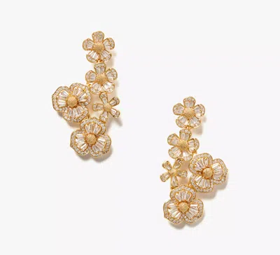 Shop Kate Spade Fleurette Statement Earrings In Clear/gold