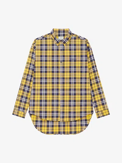 Shop Givenchy Oversized Asymmetrical Checked Shirt In Cotton
