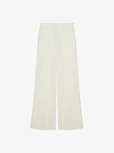 Shop Givenchy Flare Tailored Pants In Wool And Mohair In Beige