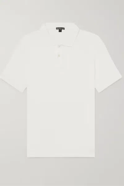 Shop James Perse Elevated Lotus Jersey Polo In White