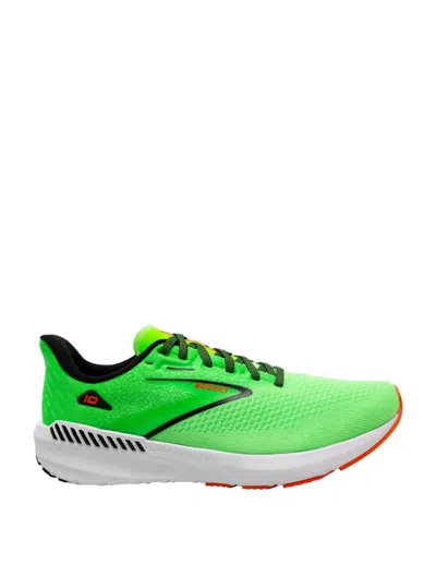 Shop Brooks Men's Launch Gts 10 Running Shoes In Green/red/white