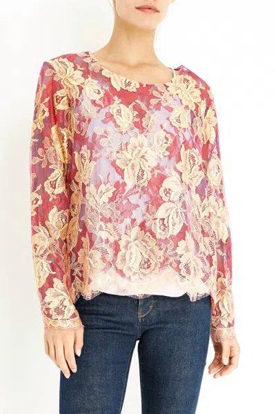 Shop Loyd/ford Two Layer Top In Yellow/ Fuchsia In Beige
