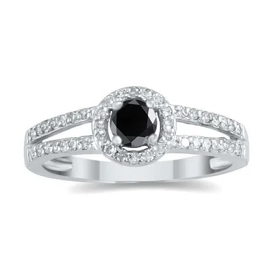 Shop Sselects 1/2 Carat Tw And White Diamond Double Band Ring In 10k White Gold