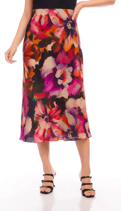 Shop Fifteen Twenty Briella Bias Midi Skirt In Print In Multi