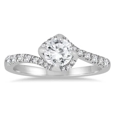 Shop Sselects Ags Certified 1 Carat Tw Diamond Halo Engagement Ring In 14k White Gold H-i Color, I1-i2 Clarity