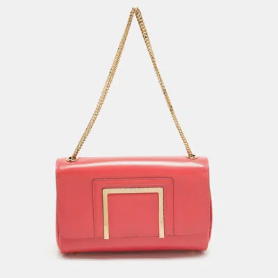 Shop Jimmy Choo Coral Leather Alba Shoulder Bag In Pink