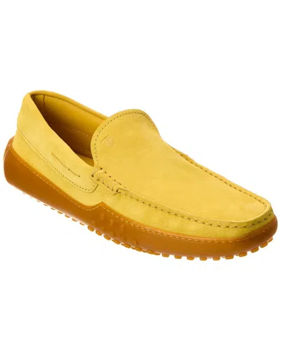 Shop Tod's Gommino Suede Loafer In Yellow