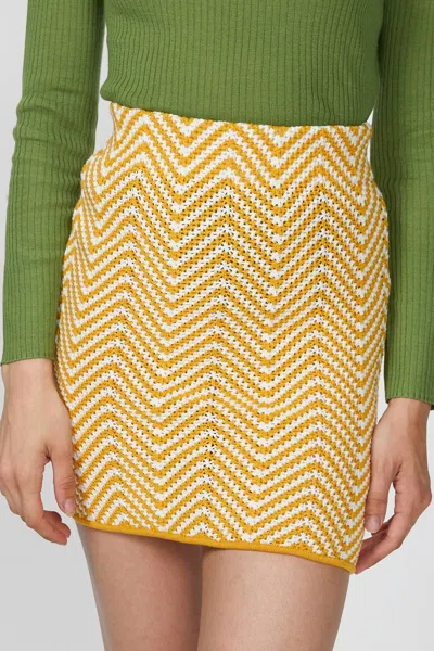Shop Ronny Kobo Biance Knit Skirt In Canary Multi In Yellow